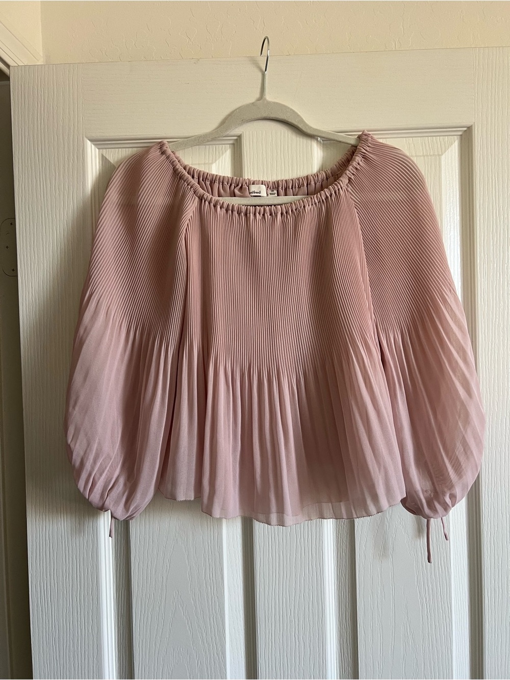 Wilfred Pleated Blouson Top — Blush Pink